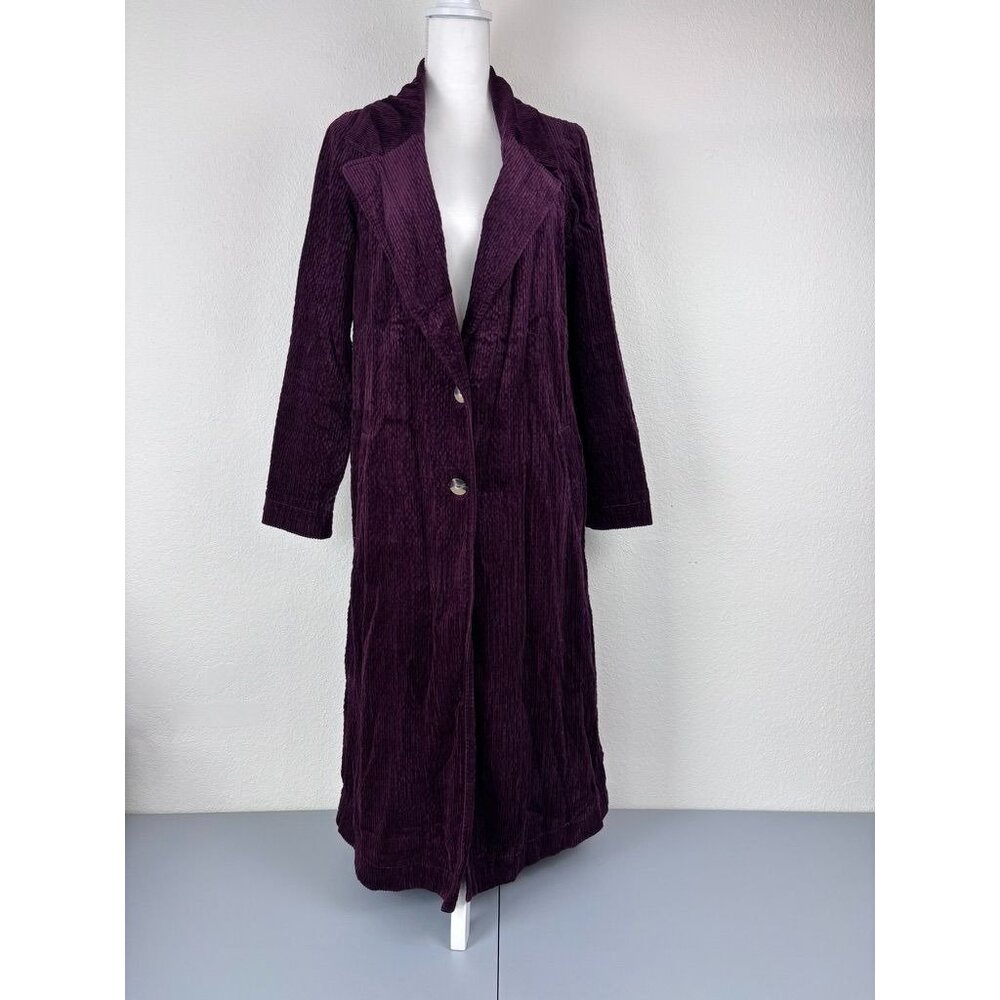 By Anthropologie women's‎ 4 dark maroon corduroy duster jacket gothic lined - Picture 5 of 15